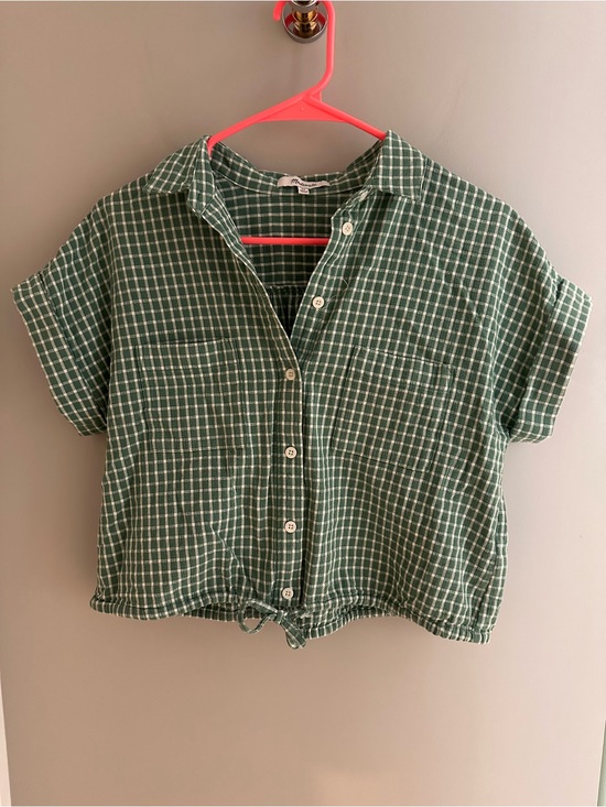 Madewell Tops - Women’s Green Plaid Button-Front Shirt Top